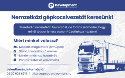 Nemzetközi és belföldi gépjárművezetőket keresünk
